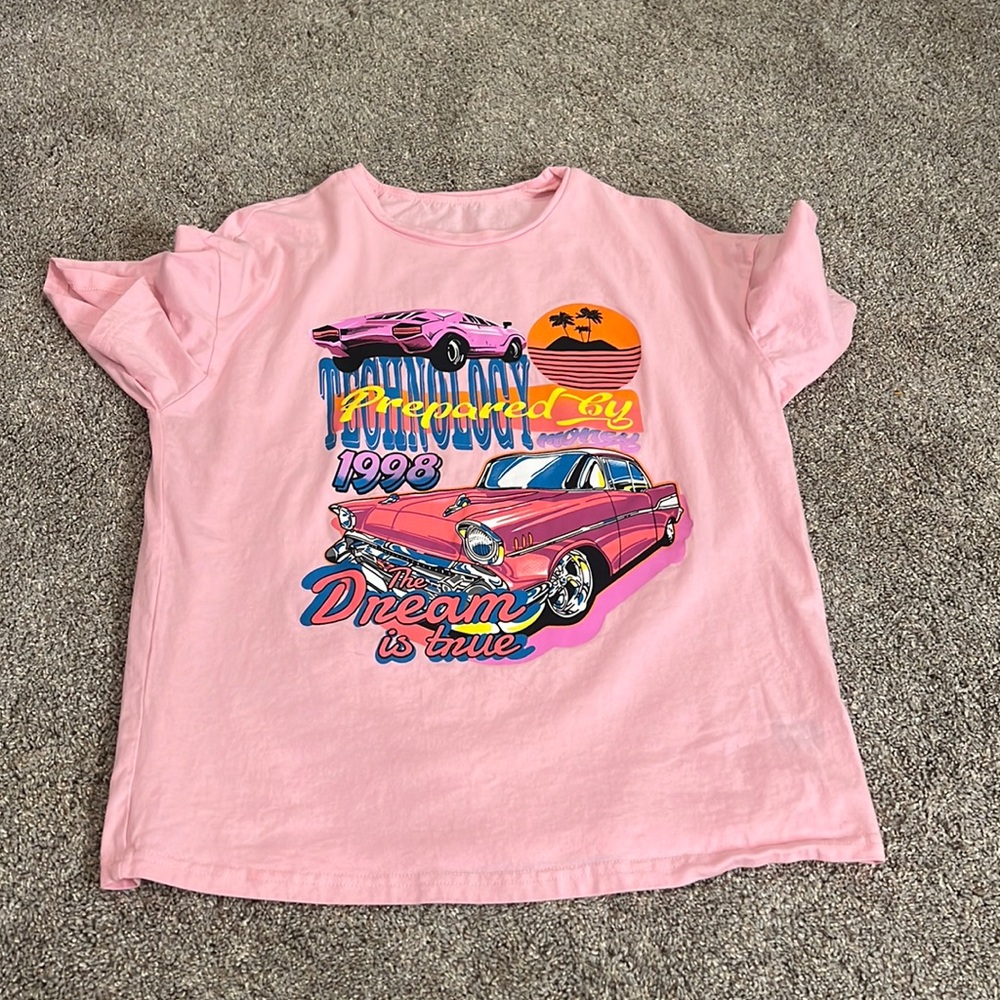 Pink race car shirt